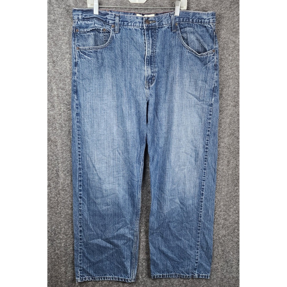 Levi Strauss Signature Jeans Mens 40x32 Blue Loose Straight Leg Denim